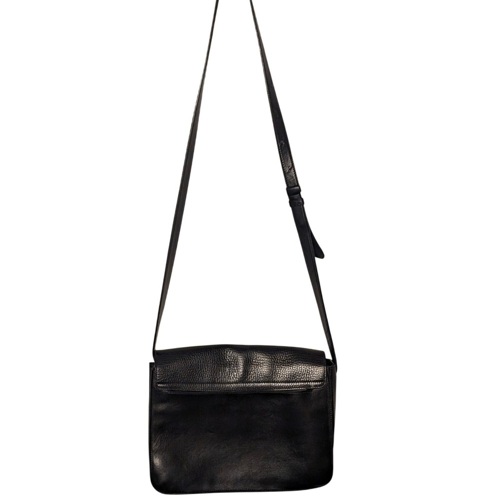 Cuyana Black Pebbled Leather Crossbody Bag Gold Half Moon Hardware Made in Italy - Picture 5 of 6